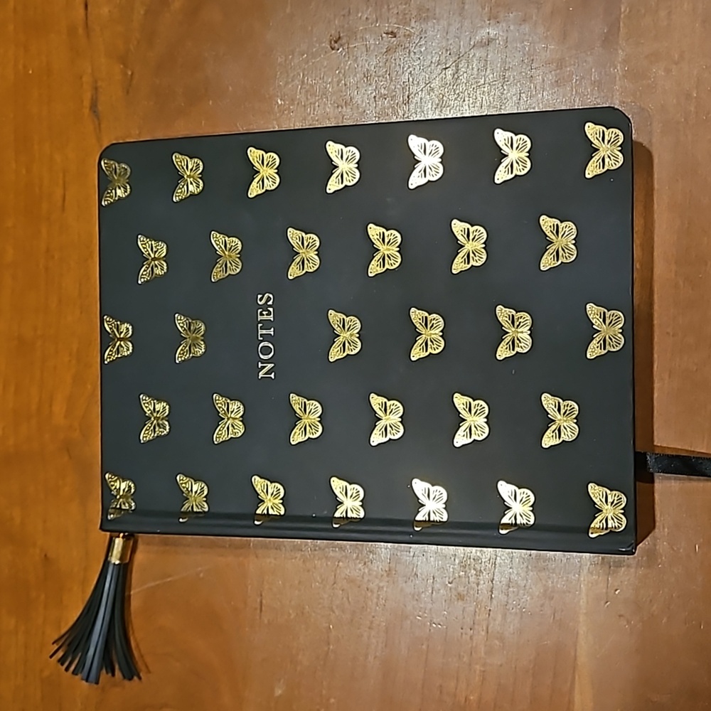 Black and Gold Butterfly Lined Journal